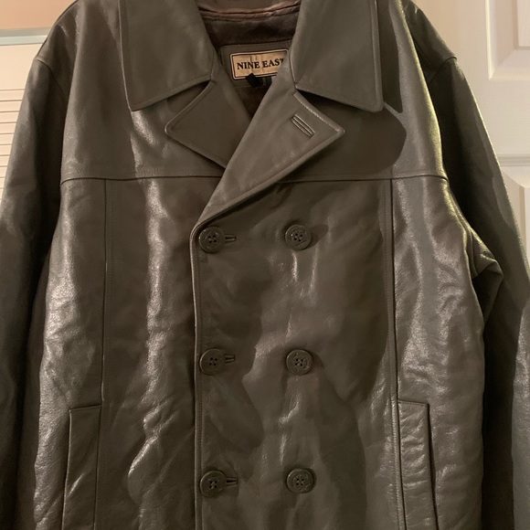 NINE EAST MALE GRAY LEATHER JACKET. - Picture 2 of 8